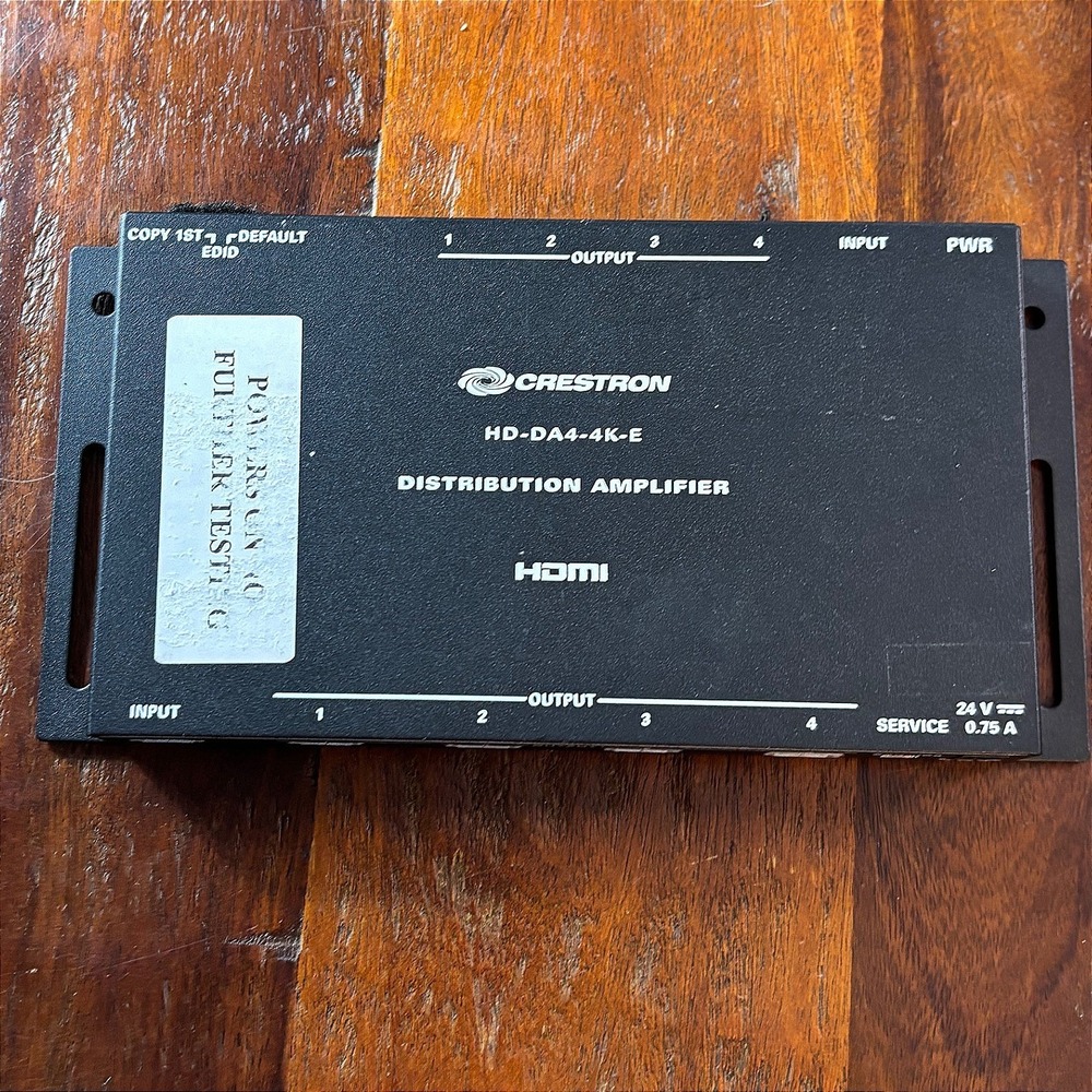 Crestron HD-DA4-4K-E 1-to-4 HDMI Distribution Amplifier 4K UHD Video Splitter